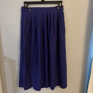 VINTAGE SHIP N SHORE PURPLE MAXI SKIRT SIZE 16 ELASTIC BAND